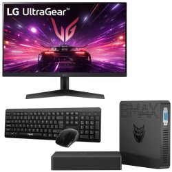 Mini Pc de bureau BMAX B1 PRO / N4000 / 8GB 128SSD / Windows 11 / Noir Avec Écran Gaming LG 24GS60F 24'' Full HD IPS 180 Hz - BMAX