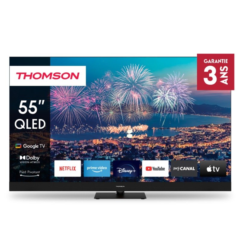 TV THOMSON 55QG6C14 55′′ GOOGLE TV QLED PLUS - Noir - Google