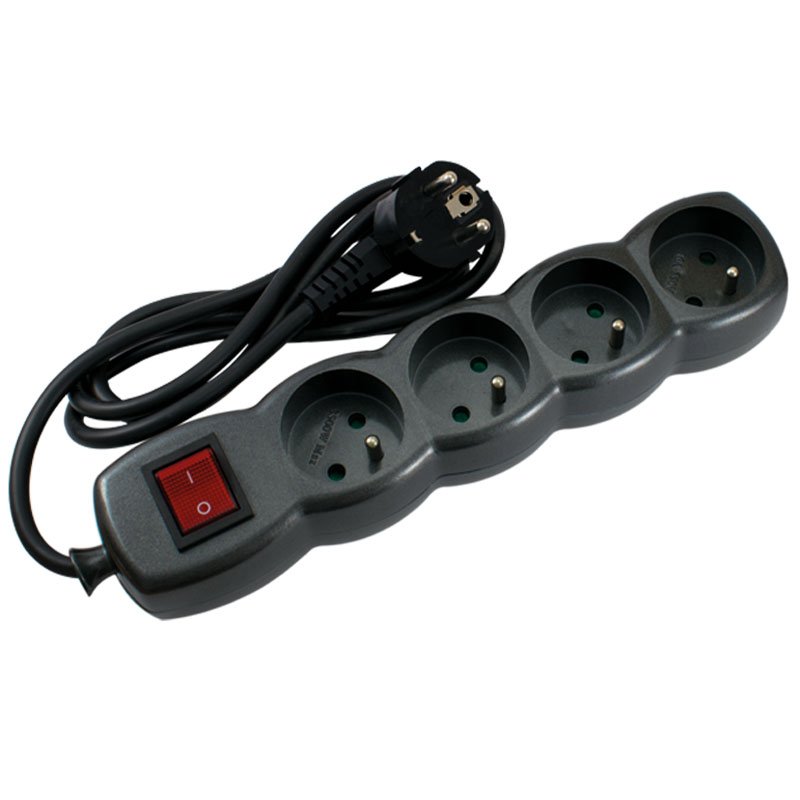 Bloc Multiprise SOMEF 4 Modules Avec Interrupteur 1.4 M - Noir - 11122
