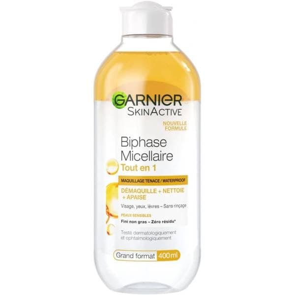 Garnier skin active solution micellaire biphase tout en 1 400ml - Garnier