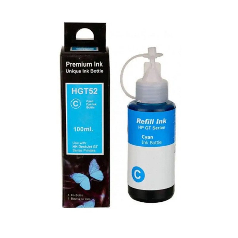 Bouteille D'encre HP Adaptable GT52 100 ML - Cyan - HP