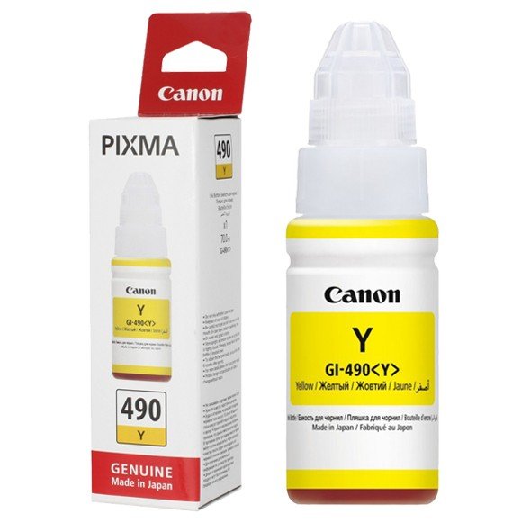 Bouteille d'encre Original Canon GI 490 J - Jaune (GI-490-J) - Canon