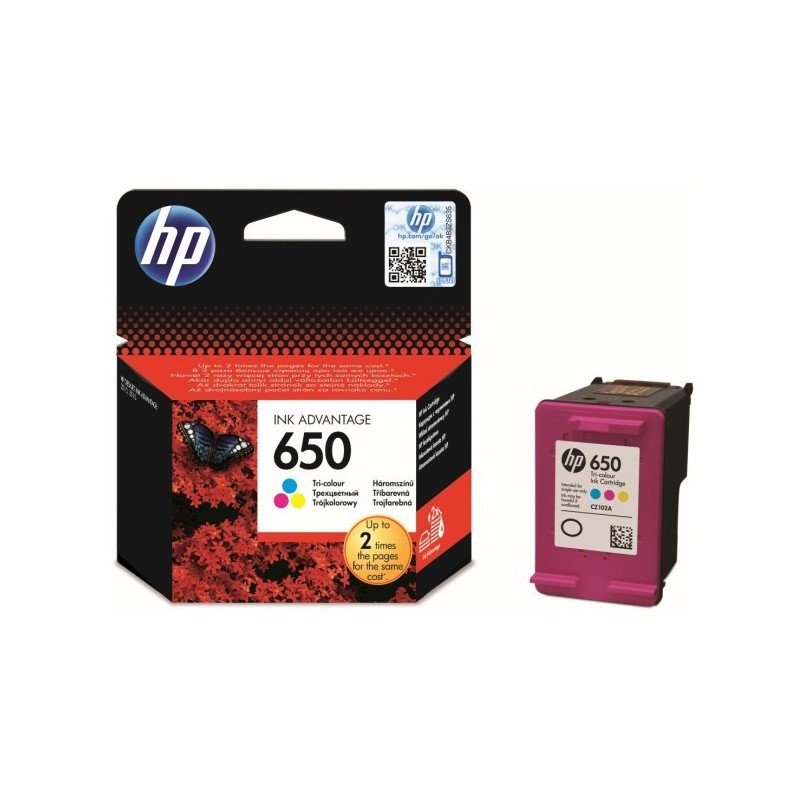 Cartouche Jet d’encre Original HP 650 – Couleurs (CZ102AE) - HP