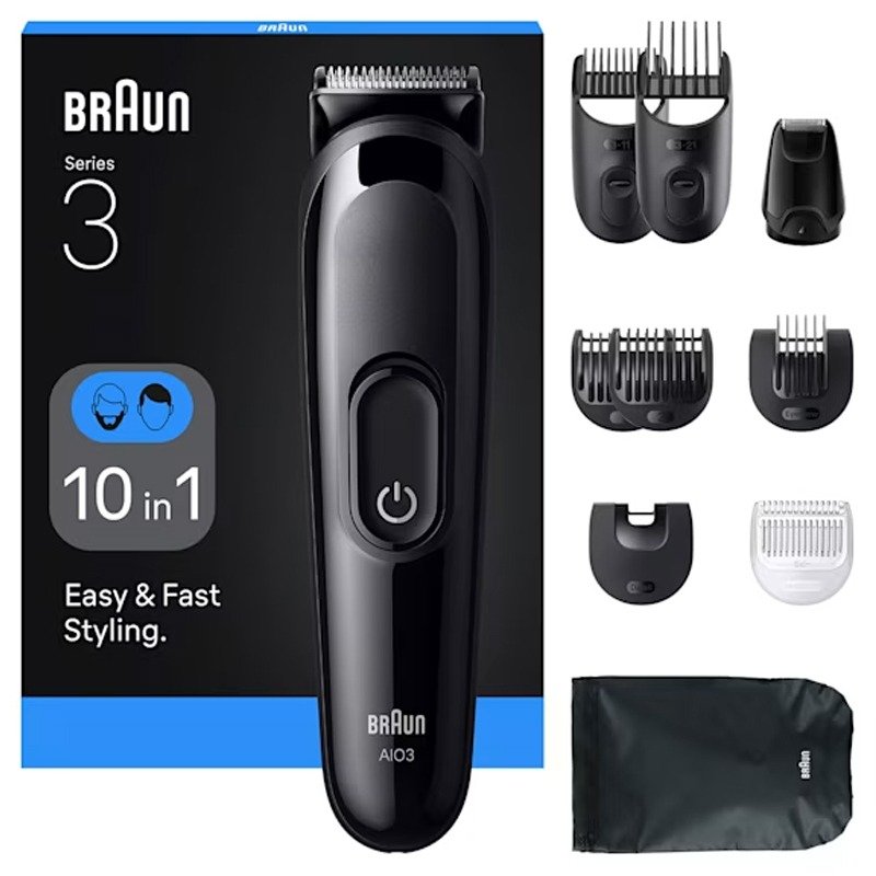 Tondeuse Multifonction 10EN1 BRAUN AIO3560 Rechargeable - Noir - Braun