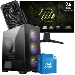 Setup Gamer Special Pc de Bureau Gaming / i5-14400F / RTX 5060 8G / 16GB Avec Écran Gaming MSI MAG 245F X24 24" Full HD IPS / 240 Hz - MSI