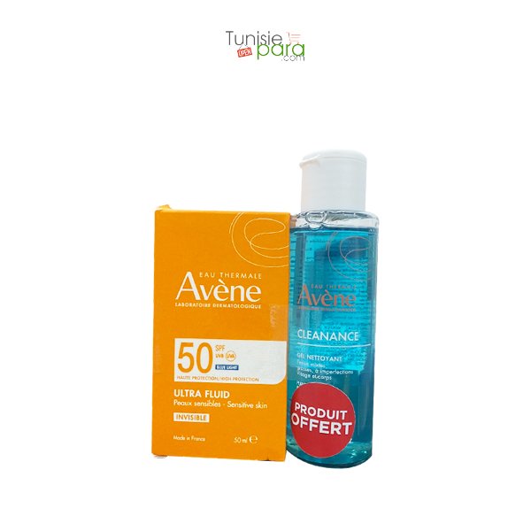 AVENE DUO Ultra Fluide Invisible SPF50+ 50ml + Cleanance gel 100ml offert - Avène