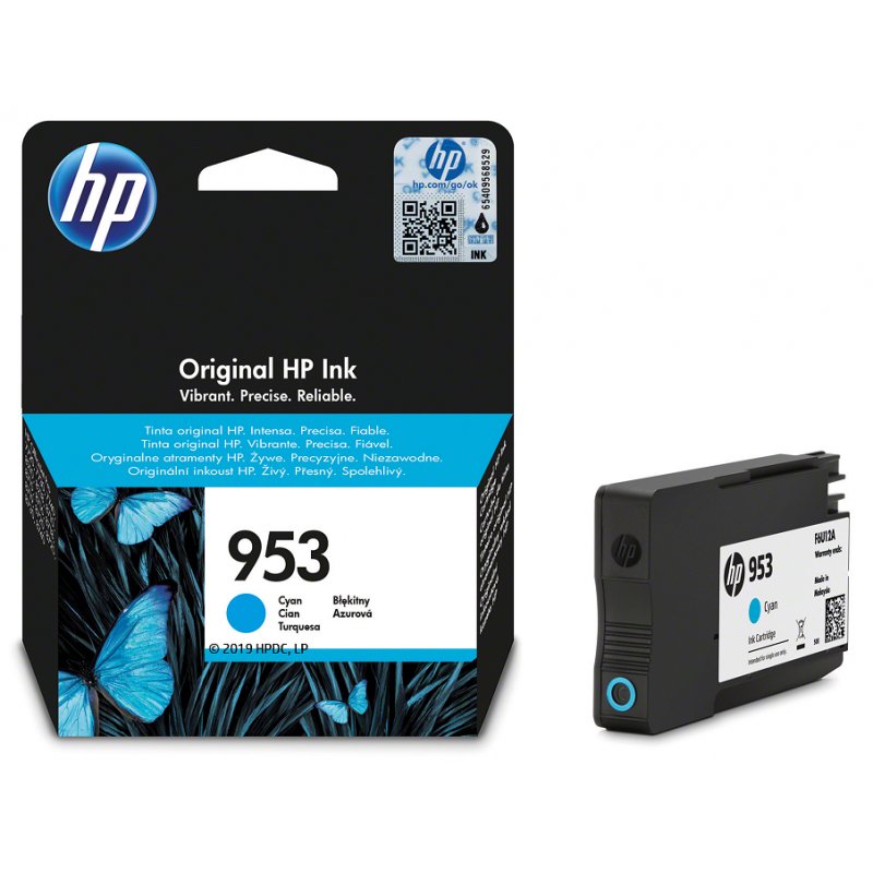 Hp 953 Cartouche D&rsquo;encre Cyan Authentique 9 Ml–F6U12AE - HP
