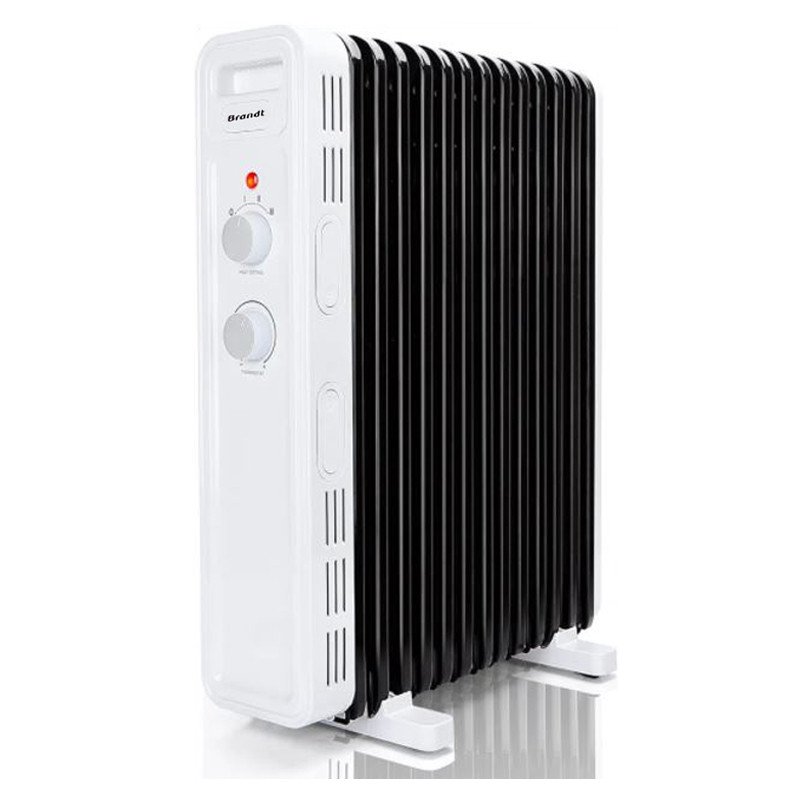 Radiateur à Bain D'huile Brandt RBH13BBW 13 Eléments 2500W Blanc - Brandt