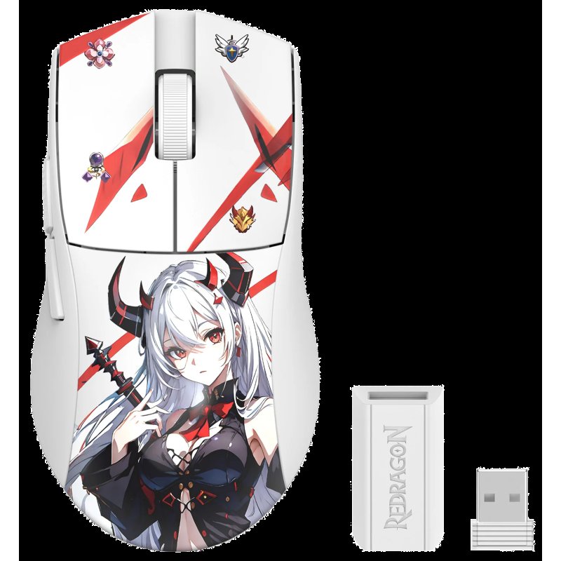 Souris Gamer Sans-Fil REDRAGON KING AK-PRO ANIME M916AK - Blanc