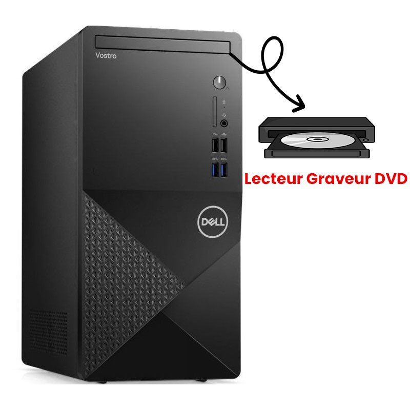 Pc De Bureau Dell Vostro 3910 i5 12Gén 8Go 256Go Noir - Dell