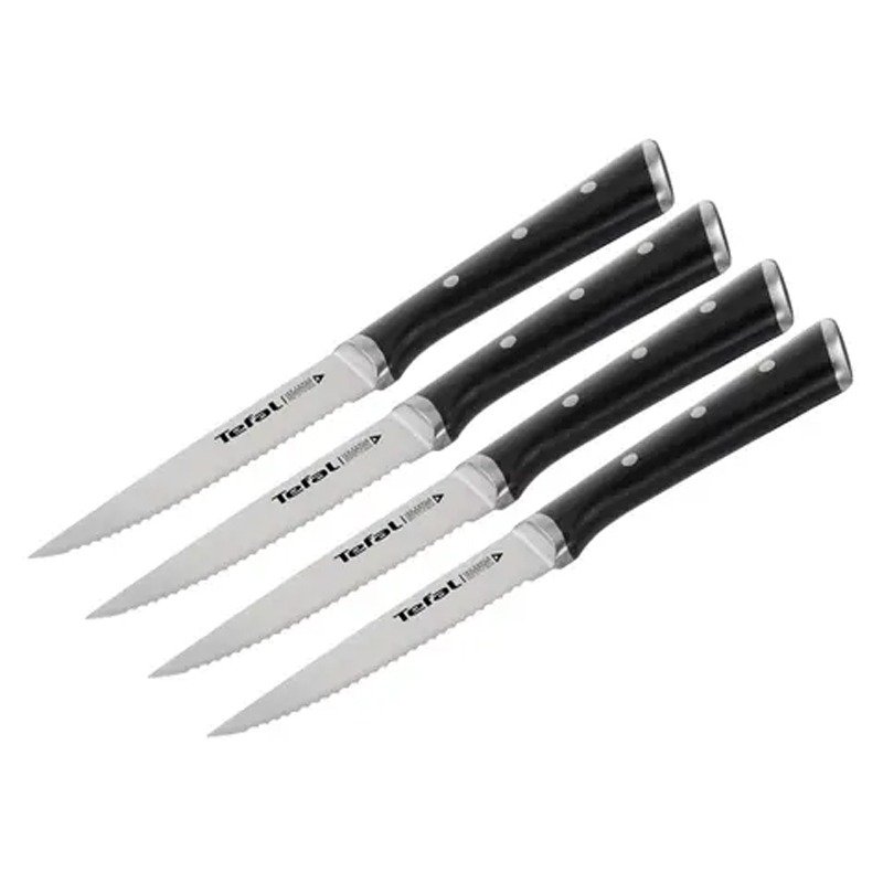Kit De Couteaux à Steak 4 Pièces TEFAL Ice Force - Noir - Tefal