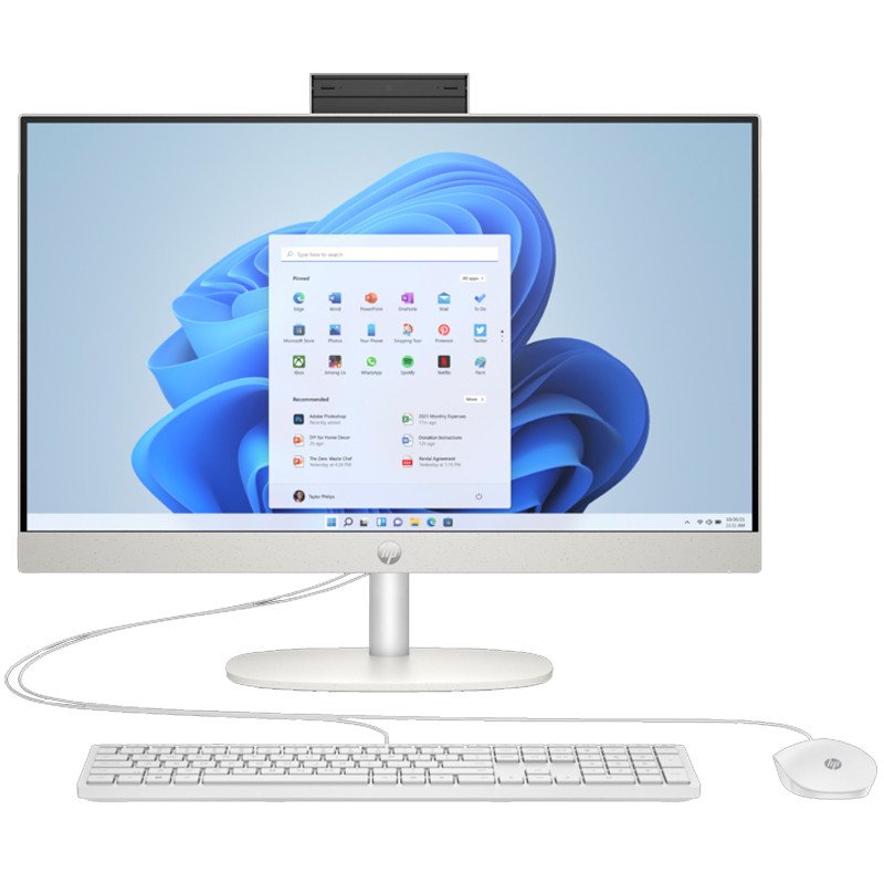 Pc De Bureau All In One HP 24-CR00024NK i5 13Gén 16GB 512GB SSD – Blanc – 9S9G2EA - HP