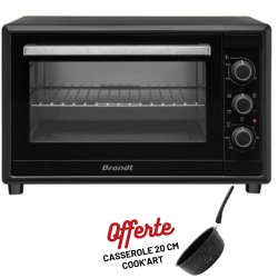 Four Electrique Brandt FC420MUB Chaleur Tournante / 42L / Noir + Casserole 20 cm Cook'art Gratuite - Brandt