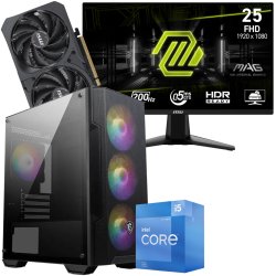 Setup Gamer Special Gaming / i5-12400F / RTX 5050 8G / 16GB Avec Gaming MSI MAG 255F E20 24.5" Full HD IPS / 200 Hz - MSI