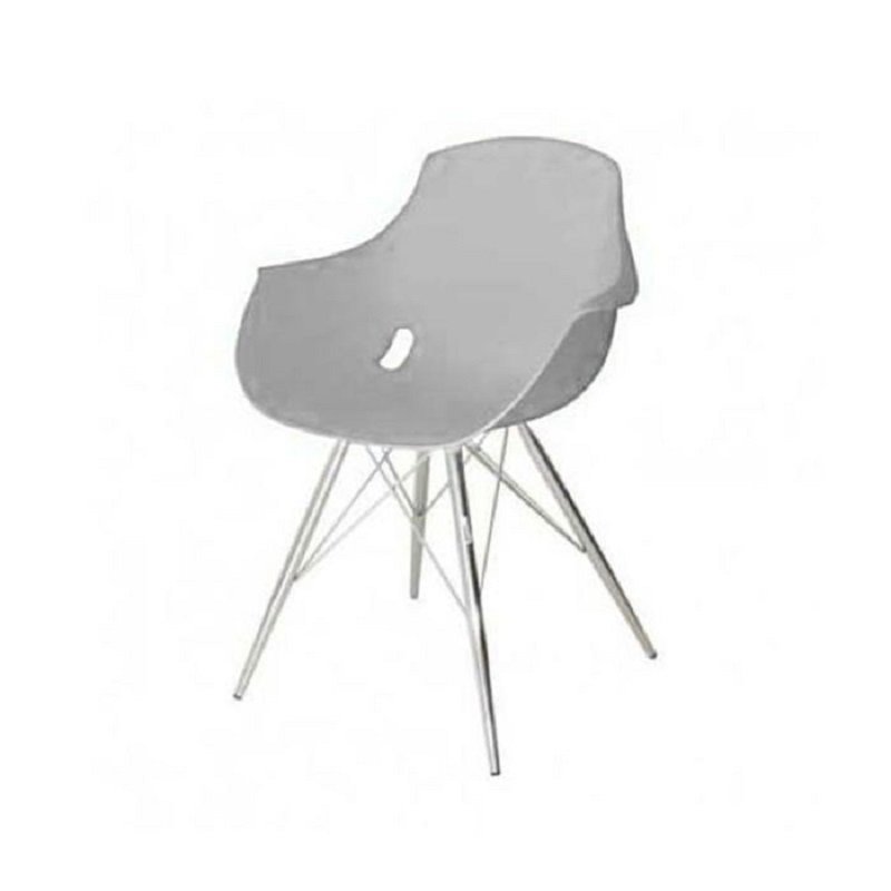 Chaise Bella avec Pieds Chromées – Blanc- CHC0047BC