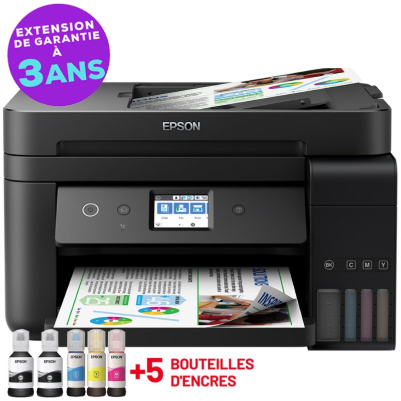 Imprimante Epson EcoTank L6290 4 En 1 à Réservoir Intégré A4 Wifi (C11CJ60405) - Epson