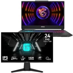 PC PORTABLE MSI CYBORG 15 A13VE / I5-13420H / RTX 4050 6G / 16GB / 512GB SSD / Windows 11 Avec Écran Gaming MSI 24" Full HD IPS / 144 Hz - MSI