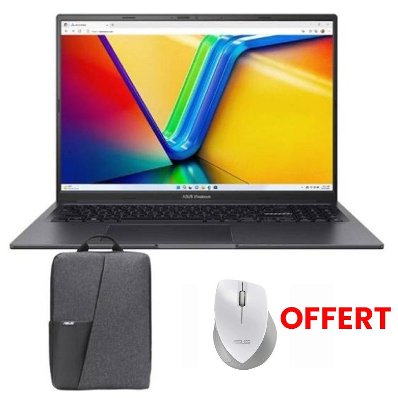 Pc Portable Asus Vivobook 16X i5 12Gén 8GB 512GB SSD RTX 2050 4GB Noir – S3605ZF-RP770 - ASUS