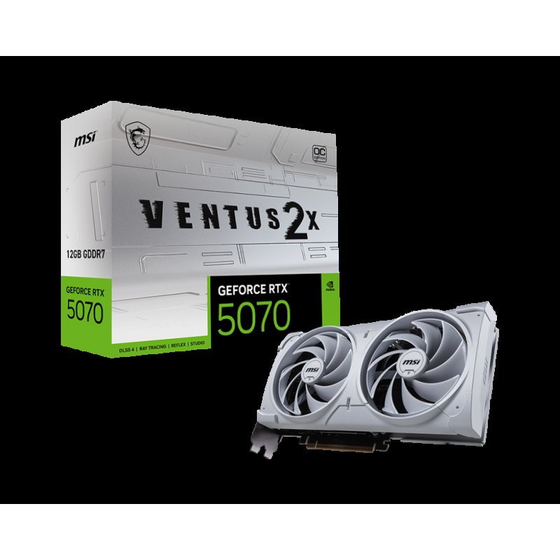 Carte Graphique MSI GeForce RTX 5070 12G VENTUS 2X OC White – 912-V532-004 - MSI