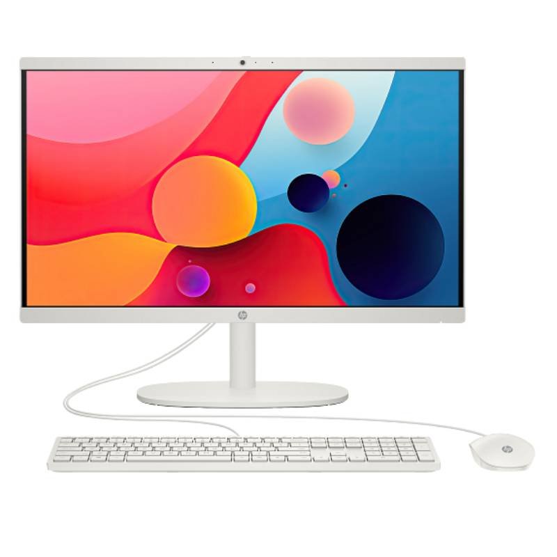 PC de Bureau AIO HP 22-dg0008nk - Intel N100 - 8Go - 256 GB ssd - Cachemire blanc - HP