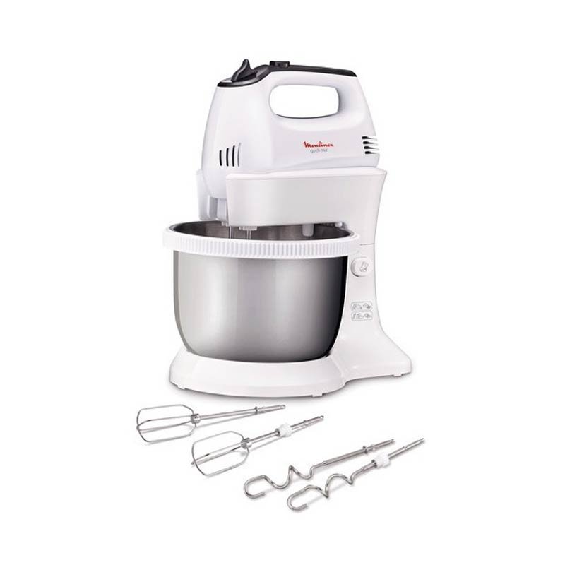 Batteur Avec Bol MOULINEX 300 w - Gris & Inox - Moulinex