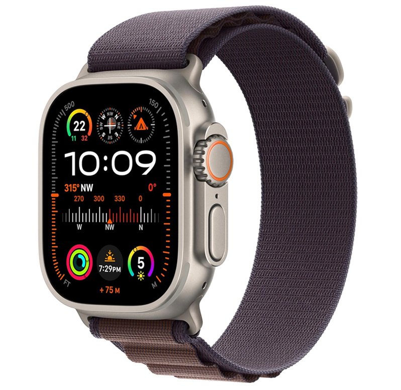 APPLE Watch Ultra 2 49mm - Boitier En Titane Et Bracelet Boucle Alpine Indigo M - Apple