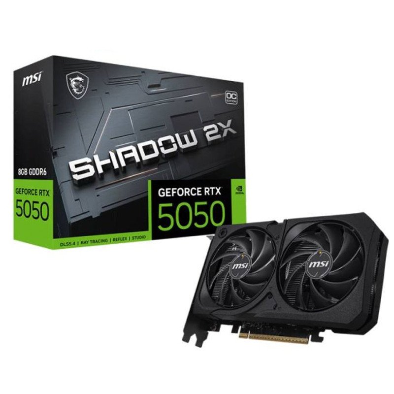 Carte graphique Gamer MSI Geforce Rtx 5050 8 GB Gddr6 Shadow 2X OC Bulk – 912-V538-106 - MSI