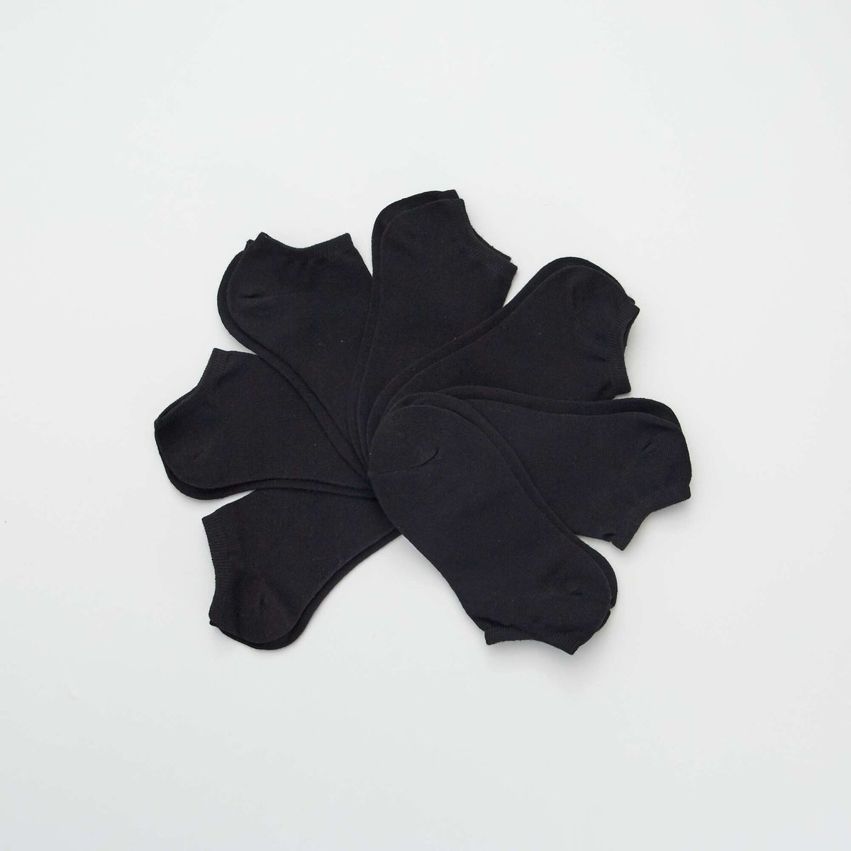 Lot de 7 paires de chaussettes invisibles noir - Kiabi-Tunisie