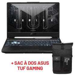 PC Portable ASUS TUF Gaming A15 FA506NCR / Ryzen 7 7435HS / RTX 3050 4G / 8 GB / 512 GB SSD / Windows 11 / Noir + Sac à dos ASUS TUF GAMING - ASUS
