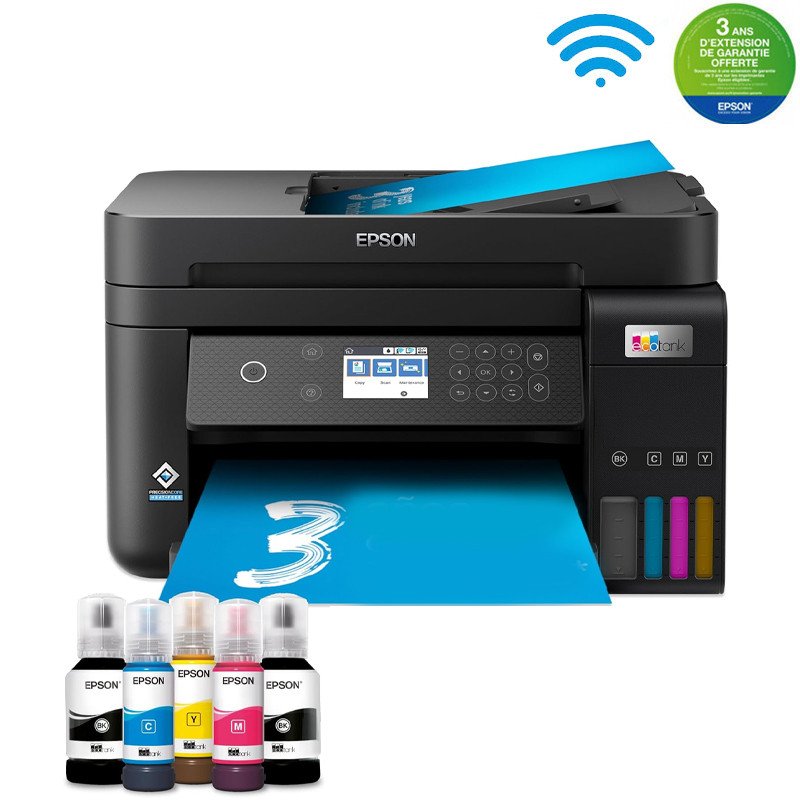 Imprimante Epson EcoTank L6270 Jet d’Encre Multifonction 3 En 1 Couleur A4 Wi-Fi (C11CJ61404) - Epson