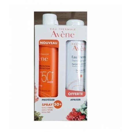 COFFRET AVENE SOLAIRE SPRAY HAUTE PROTECTION SPF 50+, 200ML+ EAU THERMALE 150 ML - Avène