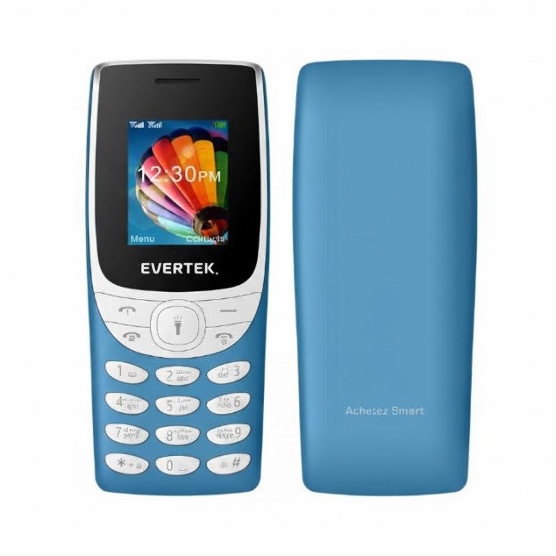 Téléphone Portable EVERTEK E3218 - Bleu - Evertek