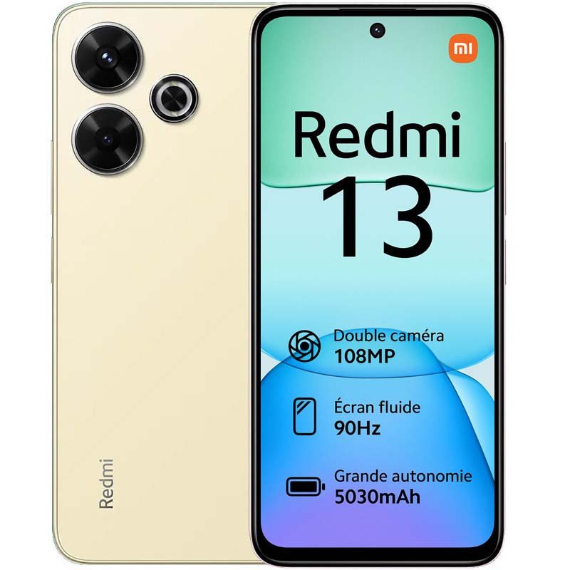 Smartphone Xiaomi Redmi 13 6Go – 128Go -Gold - Xiaomi