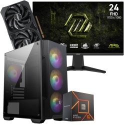 Setup Gamer Special Pc de Bureau Gaming / Ryzen 5 7600 / RTX 5060 8G / 16GB Avec Écran Gaming MSI MAG 245F X24 24" Full HD IPS / 240 Hz - MSI