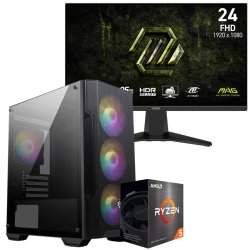 Setup Gamer Special Pc de Bureau Gaming / Ryzen 5 5600GT / Vega 7 / 16GB Avec Écran Gaming MSI MAG 245F X24 23.8" FHD RAPID IPS / 240 Hz - MSI