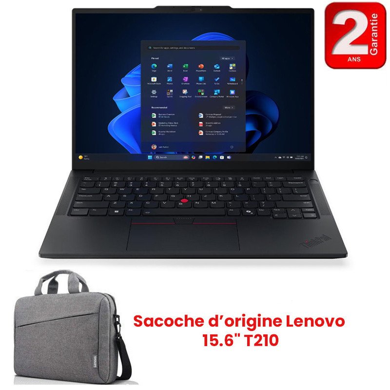 Pc Portable Lenovo ThinkPad E14 Gen 7 / Ultra 7 255H / 16GB DDR5 / 512GB SSD / Noir Avec Sacoche Lenovo Offerte - Lenovo