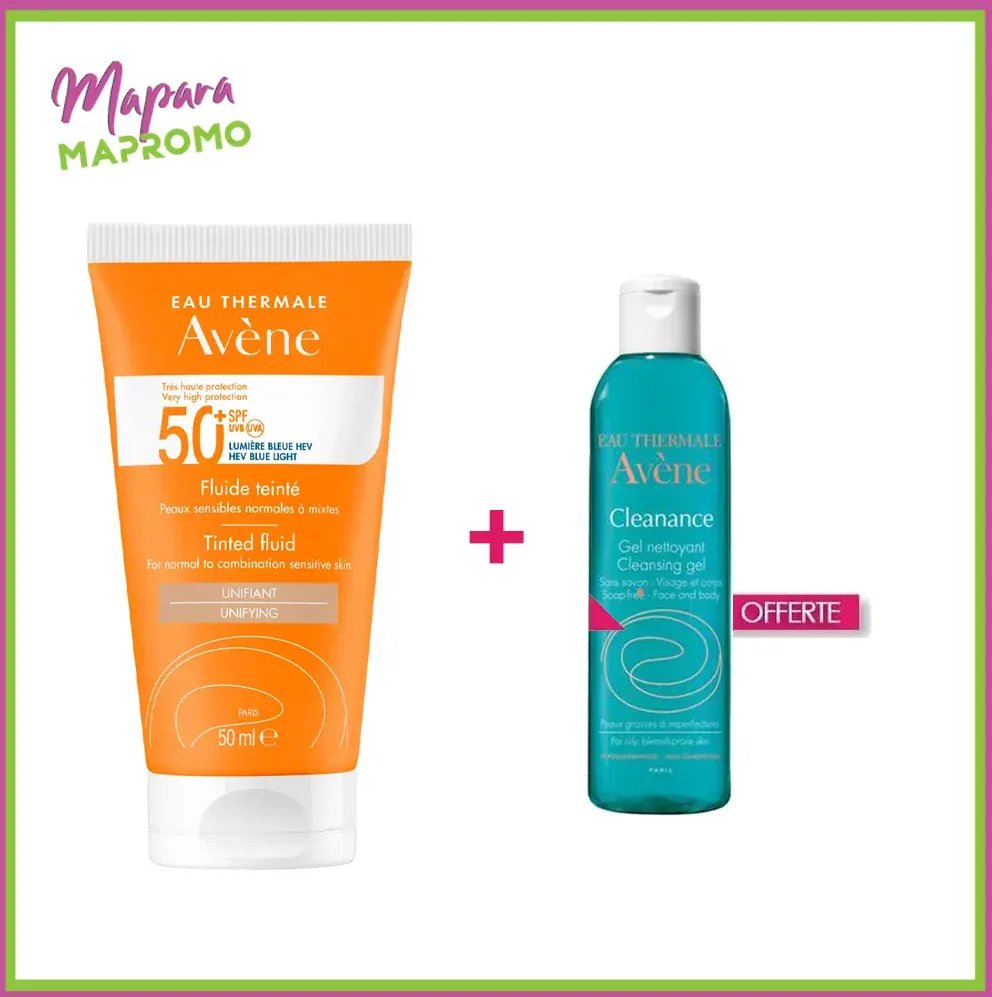 Avene Duo Ecran Fluide Teinte + Cleanance Gel Nettoyant 100 ml Gratuit - Avène