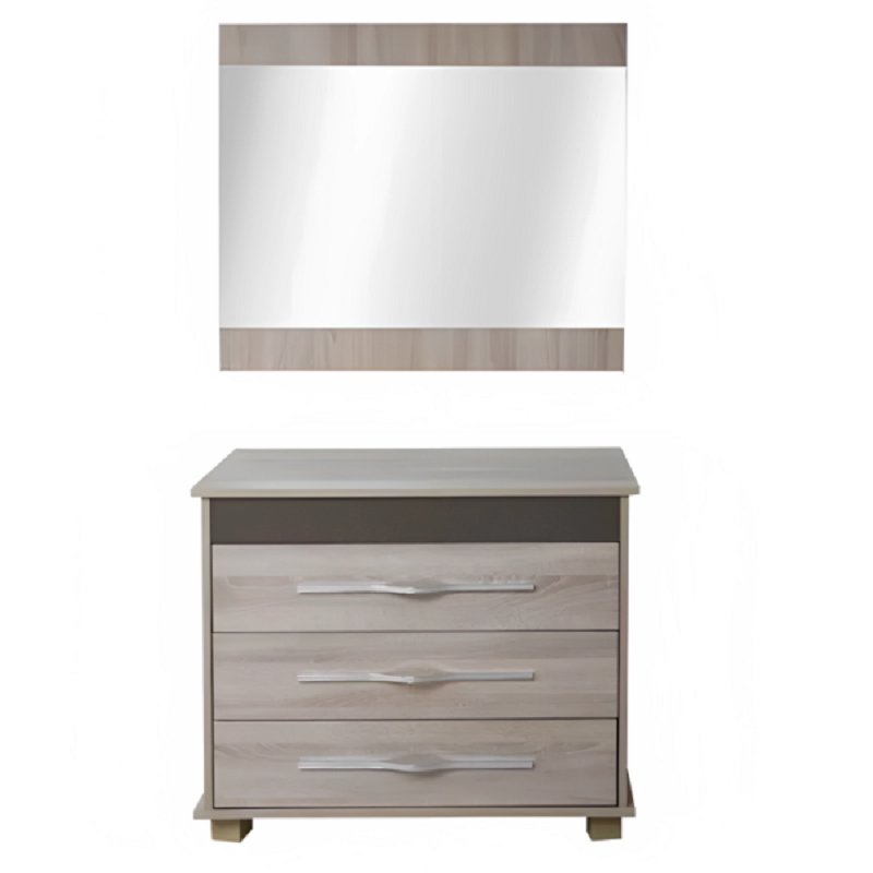 Chambre Adulte Sarra Sotufab 5 Portes 190×160 Cm – Chêne Brut & Moka – CHA34CB/MK000