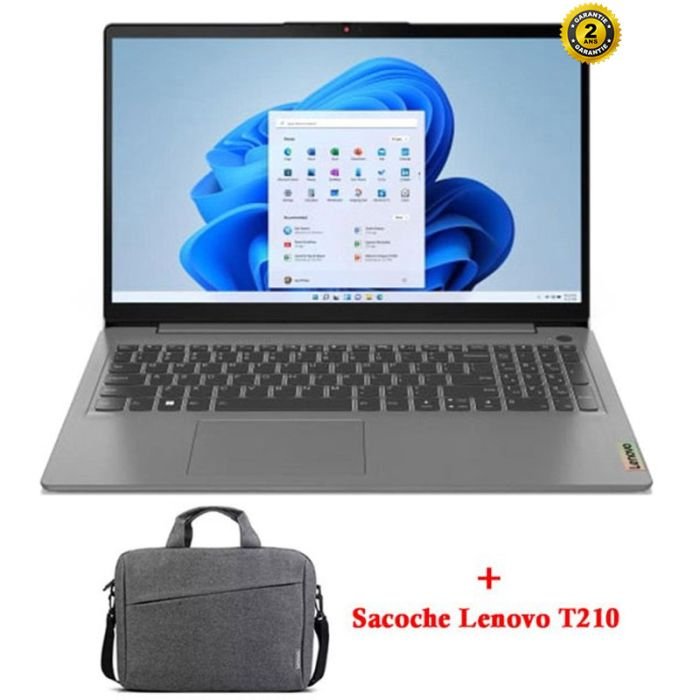 Pc Portable lenovo IdeaPad 3 15IAU7 i7 12è Gen 8Go 512Go SSD – Gris -82RK011WFG - Lenovo