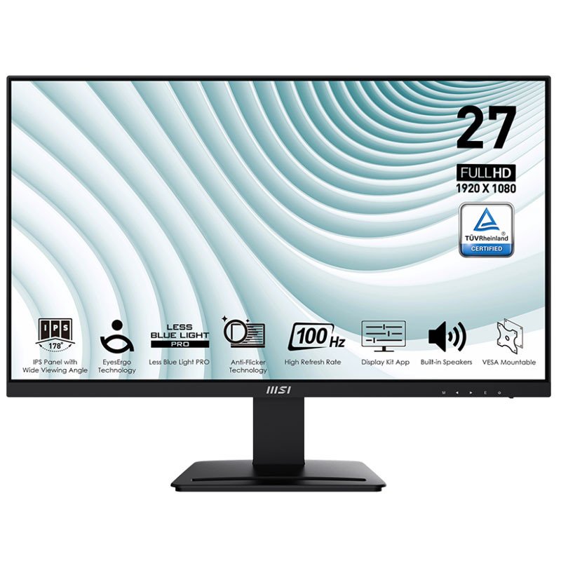 Ecran MSI Pro MP273A 27” Full HD 100Hz IPS Noir - MSI