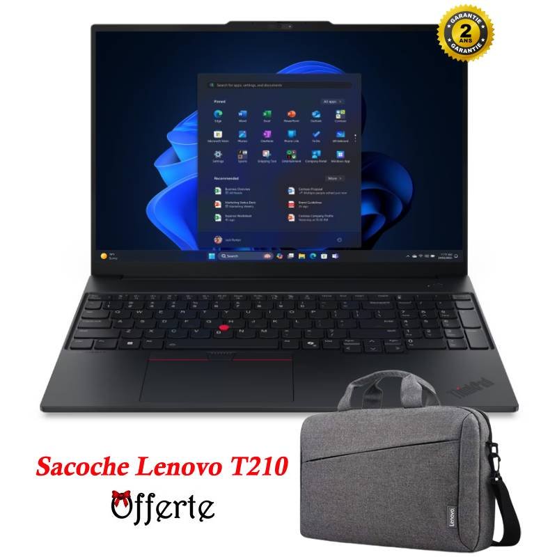 PC Portable Lenovo ThinkPad E16 Gen 3 - Core Ultra 5 225U - 8Go - 512Go SSD - 21SR005CFE - Lenovo