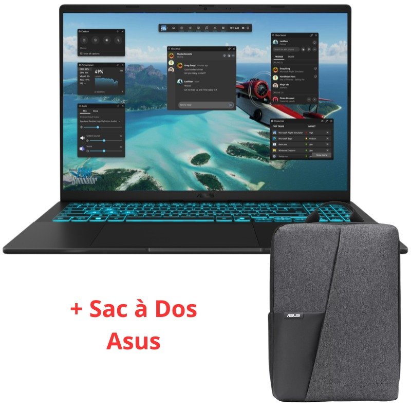 Pc Portable Asus VivoBook 16 V3607VU-RP246 Intel Core 7 240H 8GB 512GB SSD RTX 4050 6G- Noir -90NB15Q1-M00HF0 - ASUS