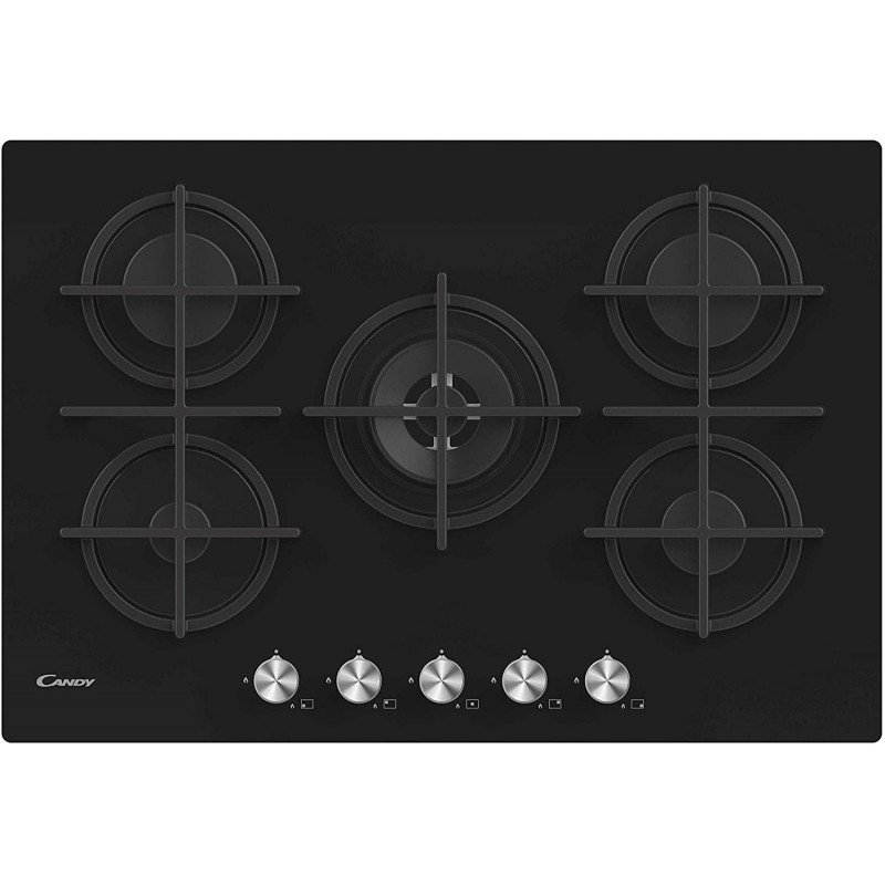 Plaque de Cuisson Encastrable CANDY CVG74WPB 5 Feux 75 cm - Noir - Candy