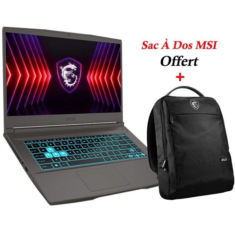 PC Portable Gamer MSI Thin 15 B13UCX i5 13è Gen 16GB RTX 2050 - MSI