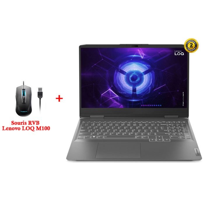 Pc Portable Gamer Lenovo LOQ 15IRH8 I5 12è Gen 8Go 512Go ssd Rtx 2050 4Go -Gris – 82XV00UGFG - Lenovo