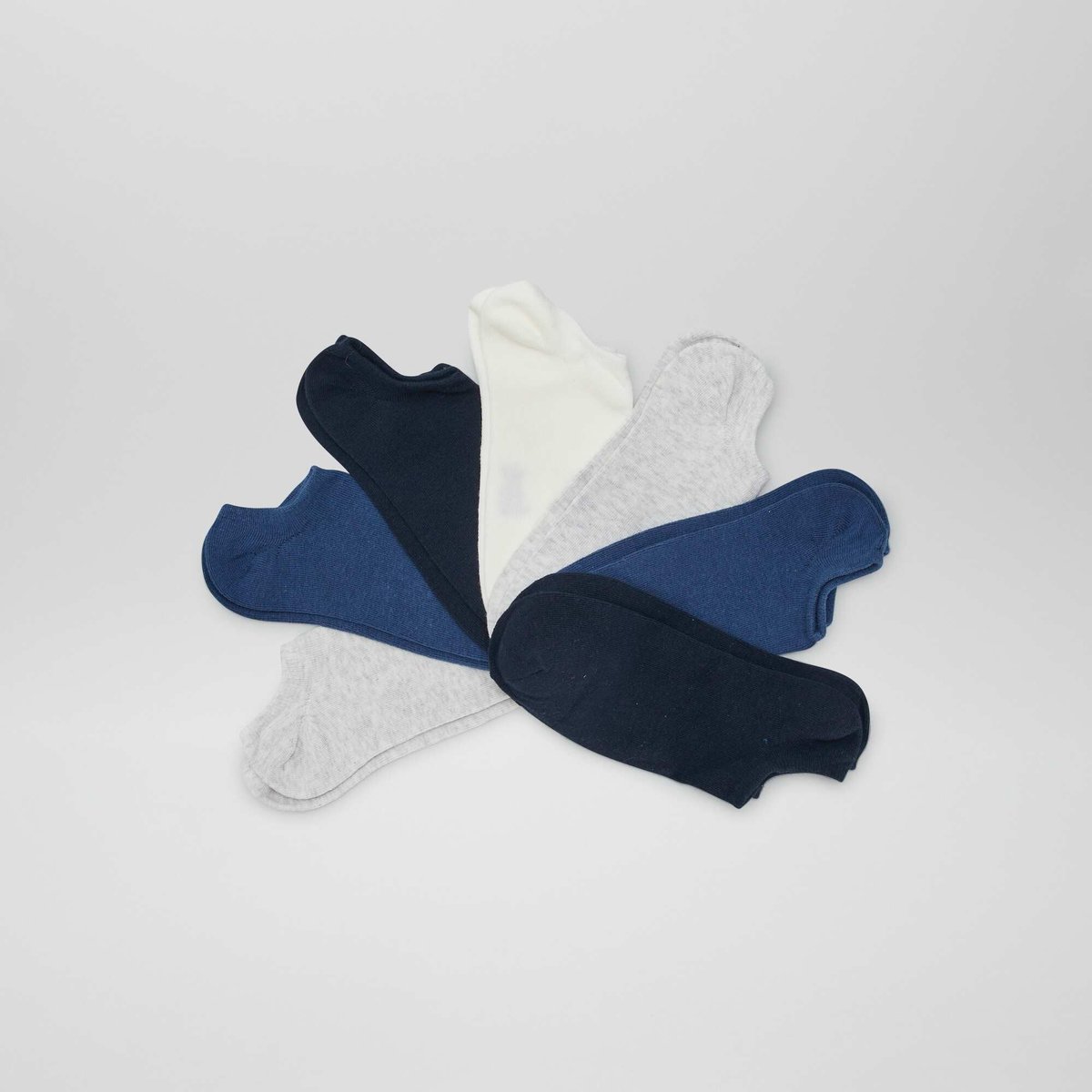Lot de 7 paires de chaussettes invisibles Bleu - Kiabi-Tunisie