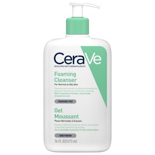 cerave gel moussant peaux normales a grasses 473 ml - CeraVe