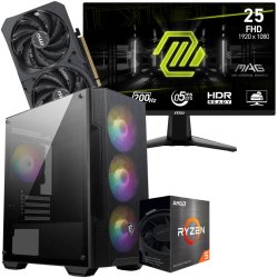 Setup Gamer Special Gaming / Ryzen 5 5500 / RTX 5050 8G / 16GB Avec Gaming MSI MAG 255F E20 24.5" Full HD IPS / 200 Hz - MSI