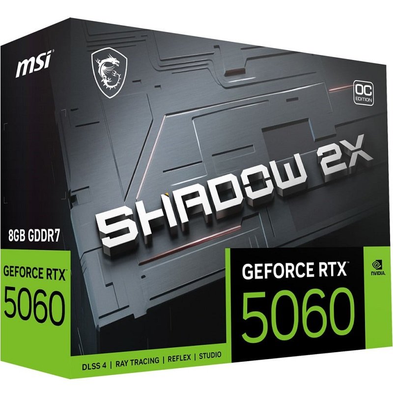 Carte Graphique MSI GeForce RTX 5060 8G SHADOW 2X OC BULK – 912-V537-110 - MSI