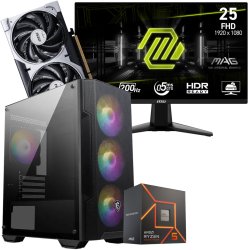 Setup Gamer Special Gaming / Ryzen 5 7600 / RTX 5060 8G / 16GB Avec Gaming MSI MAG 255F E20 24.5" Full HD IPS / 200 Hz - MSI